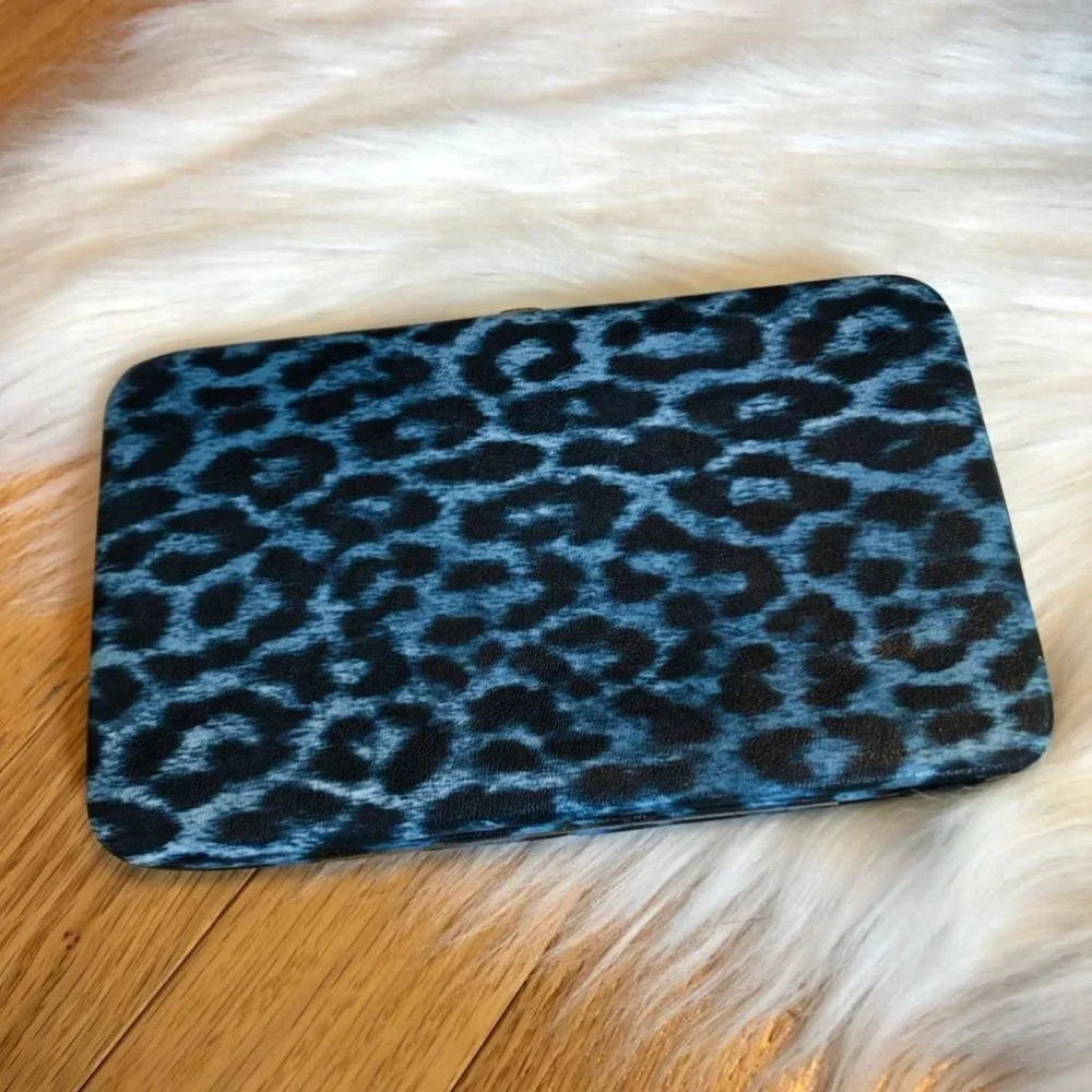 Blue Leopard Print Wallet